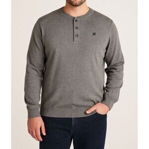 Ruffian for Threads & Heirs Men’s XXL Gray Henley Sweater Cotton Blend Pre-Owned